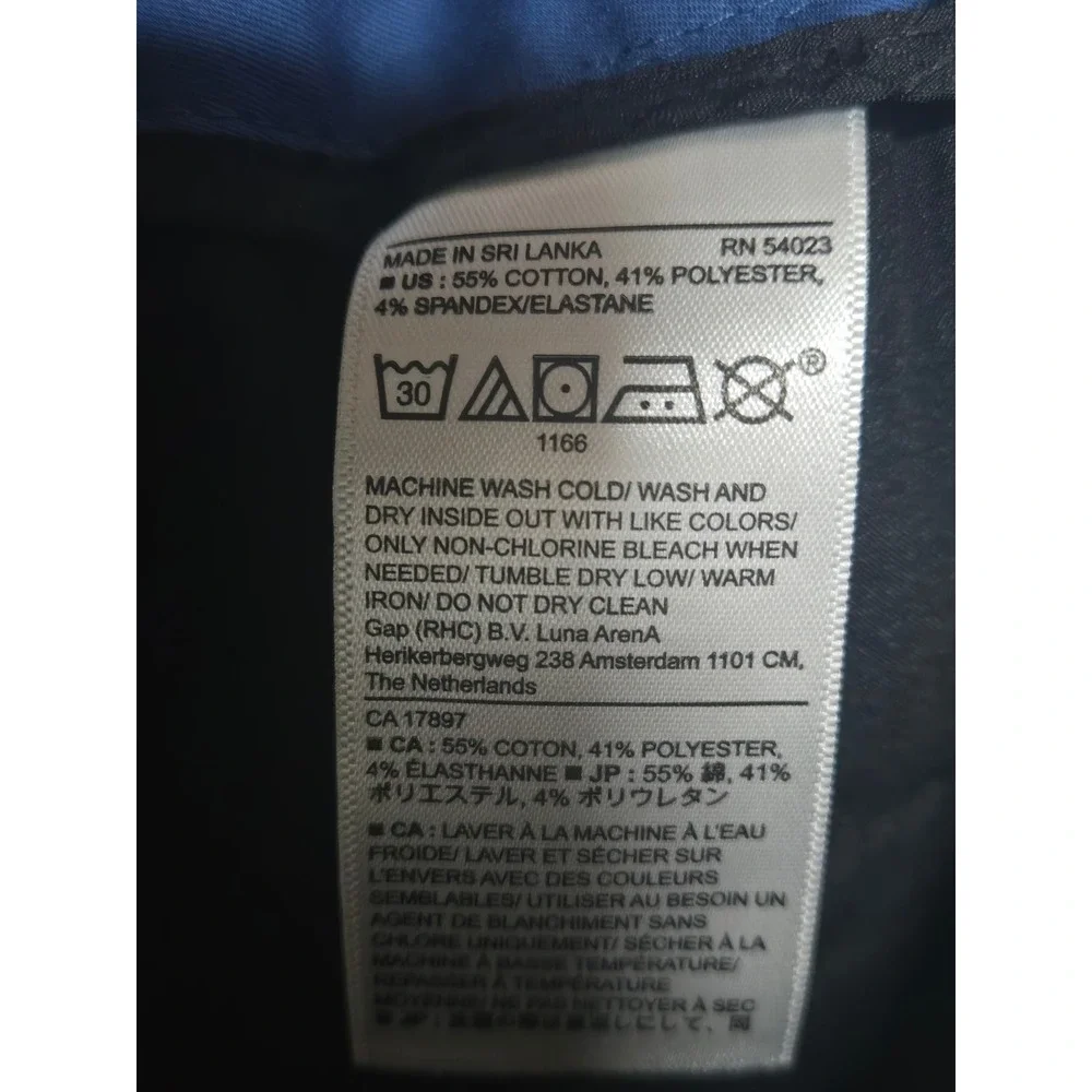 Banana Republic Men Slim Fit Chino Pants Blue 34x34 NWT Stretch Cotton Blend